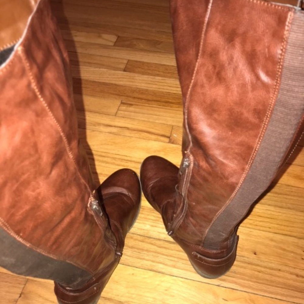 faux leather riding boots